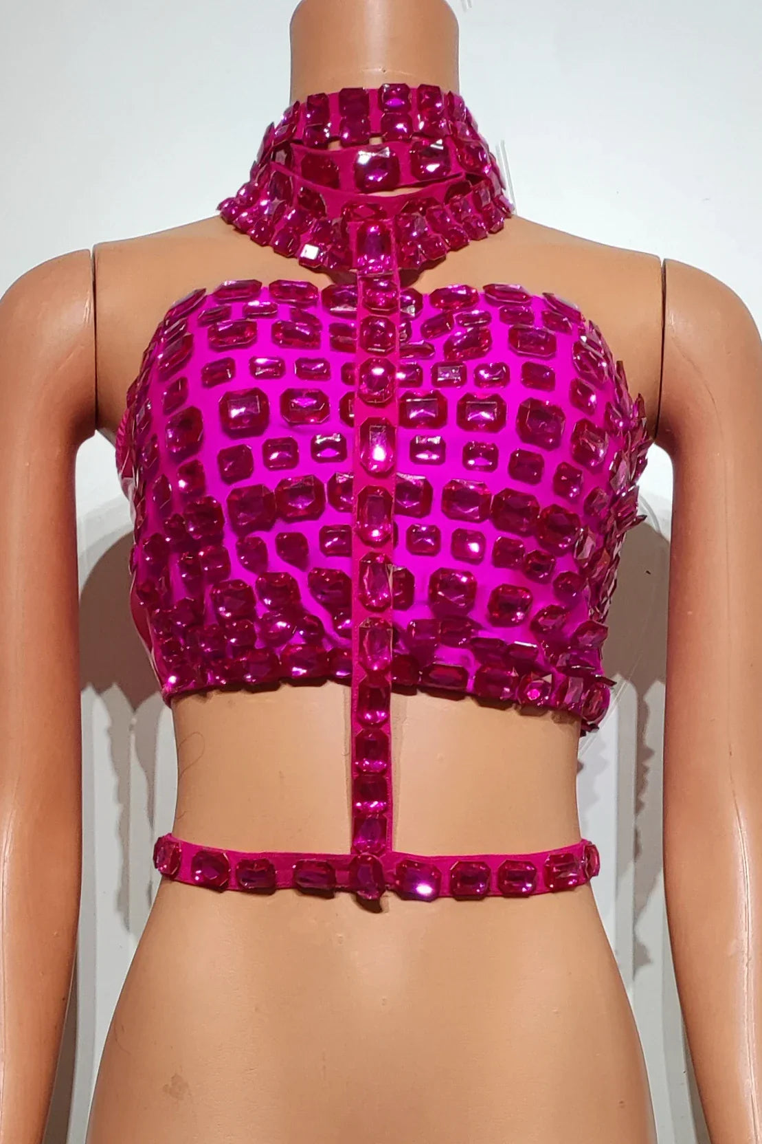 Momo Fashion Hot Diamond Tight Hanging Neck Wrapped