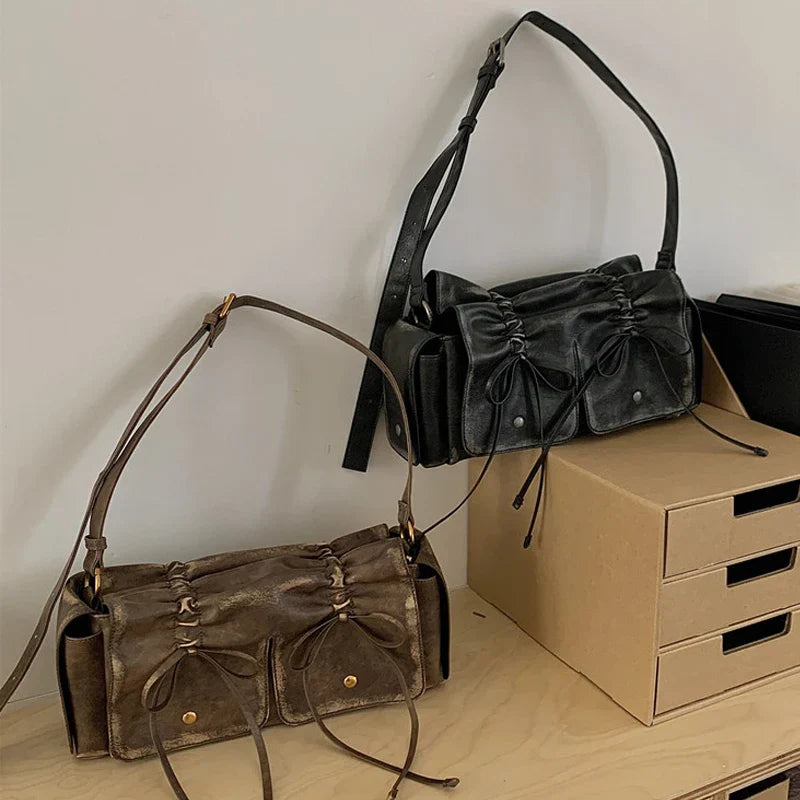 Moto & Bike Drawstring Bow Bags For Women