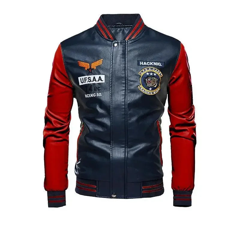 Moto Leather Jackets men Slim Fit PU Coats