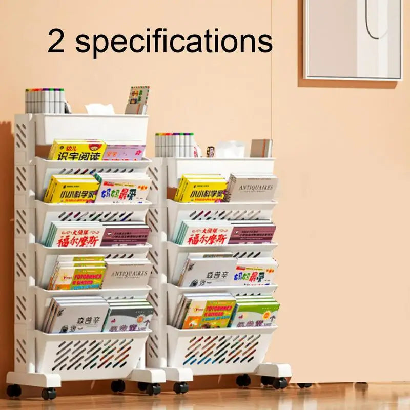 Multi-layer Mobile Bookshelf Student Book Removable Storage Shelf