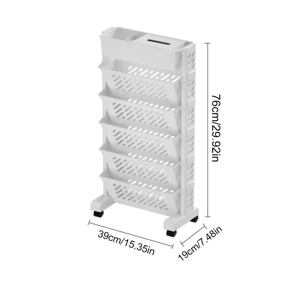 Multi-layer Mobile Bookshelf Student Book Removable Storage Shelf