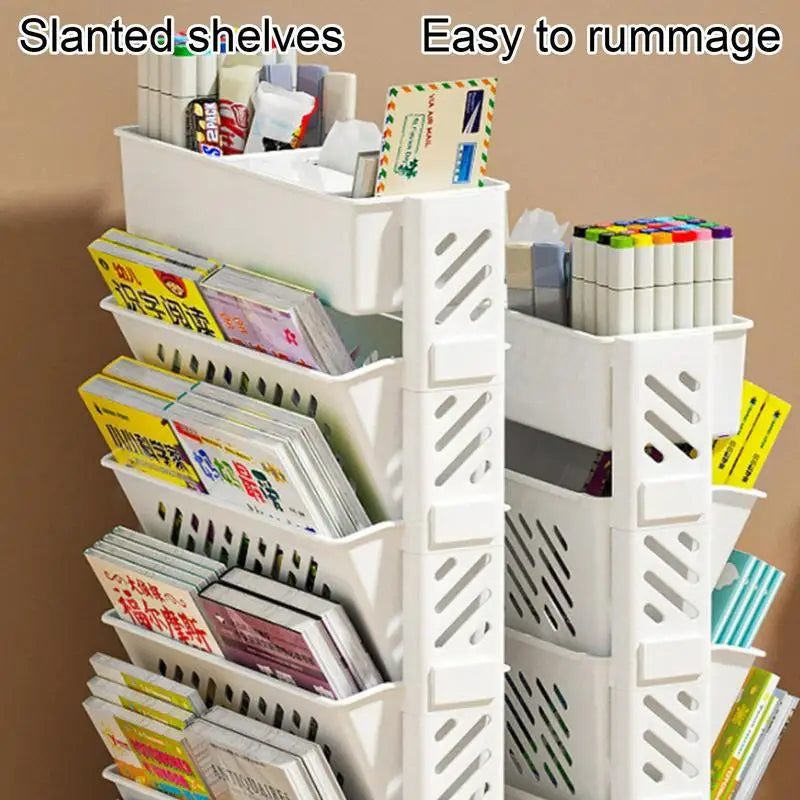 Multi-layer Mobile Bookshelf Student Book Removable Storage Shelf