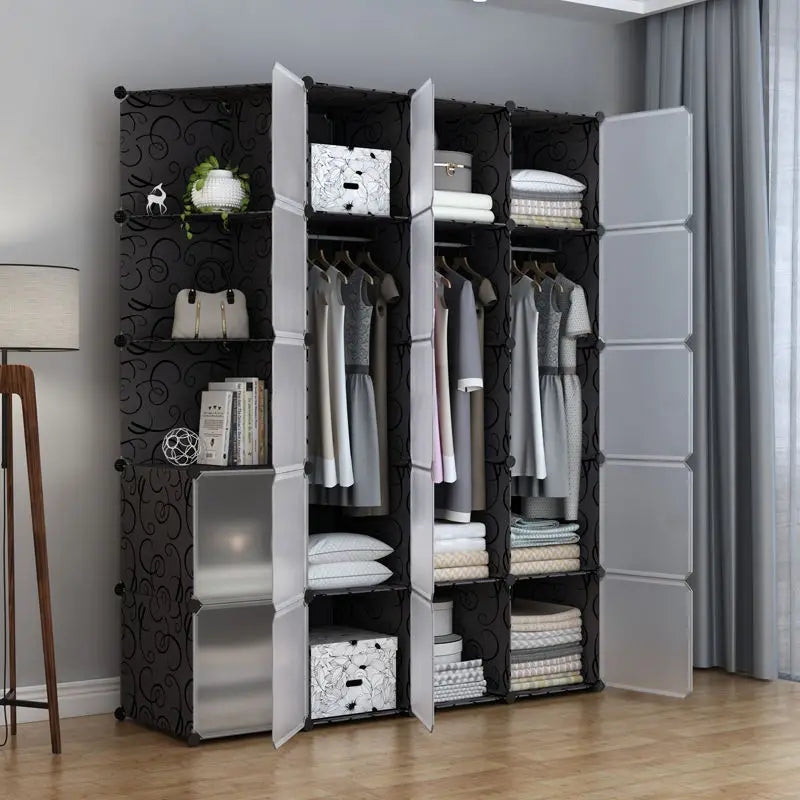 Multifunction Home Bedroom Furniture Wardrobe Folding Storage Dressing