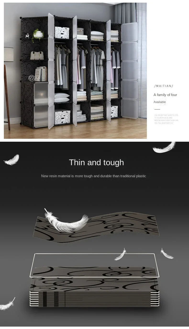 Multifunction Home Bedroom Furniture Wardrobe Folding Storage Dressing