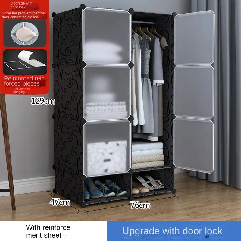 Multifunction Home Bedroom Furniture Wardrobe Folding Storage Dressing
