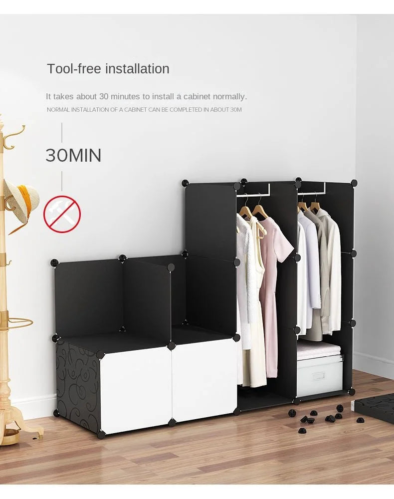 Multifunction Home Bedroom Furniture Wardrobe Folding Storage Dressing