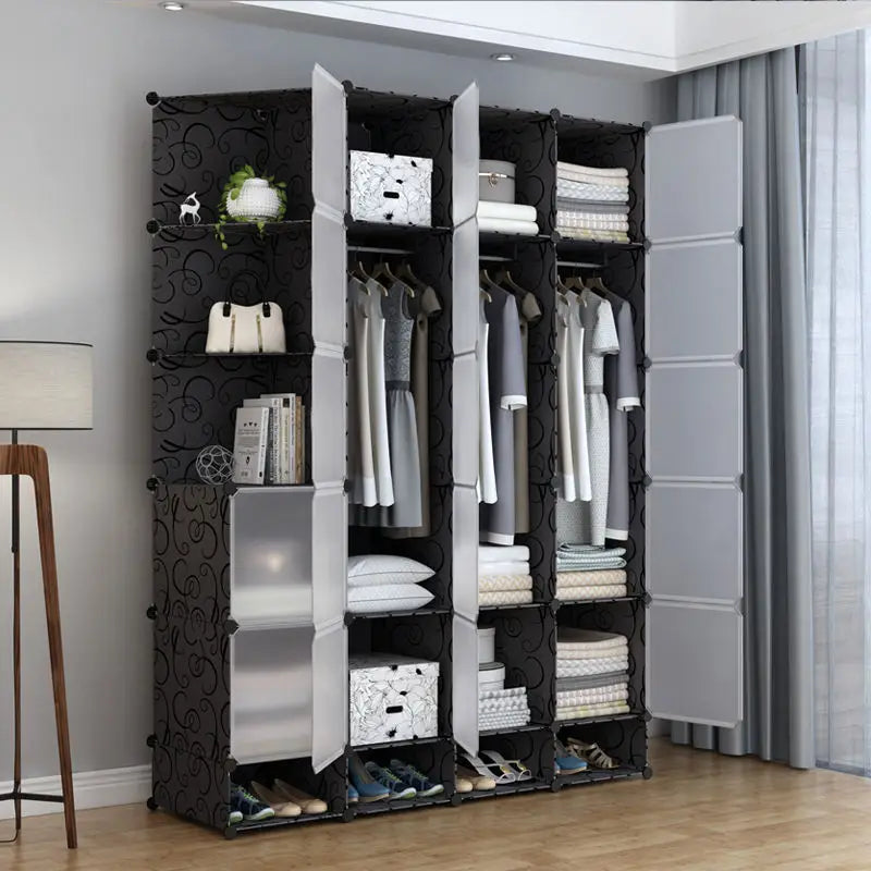 Multifunction Home Bedroom Furniture Wardrobe Folding Storage Dressing