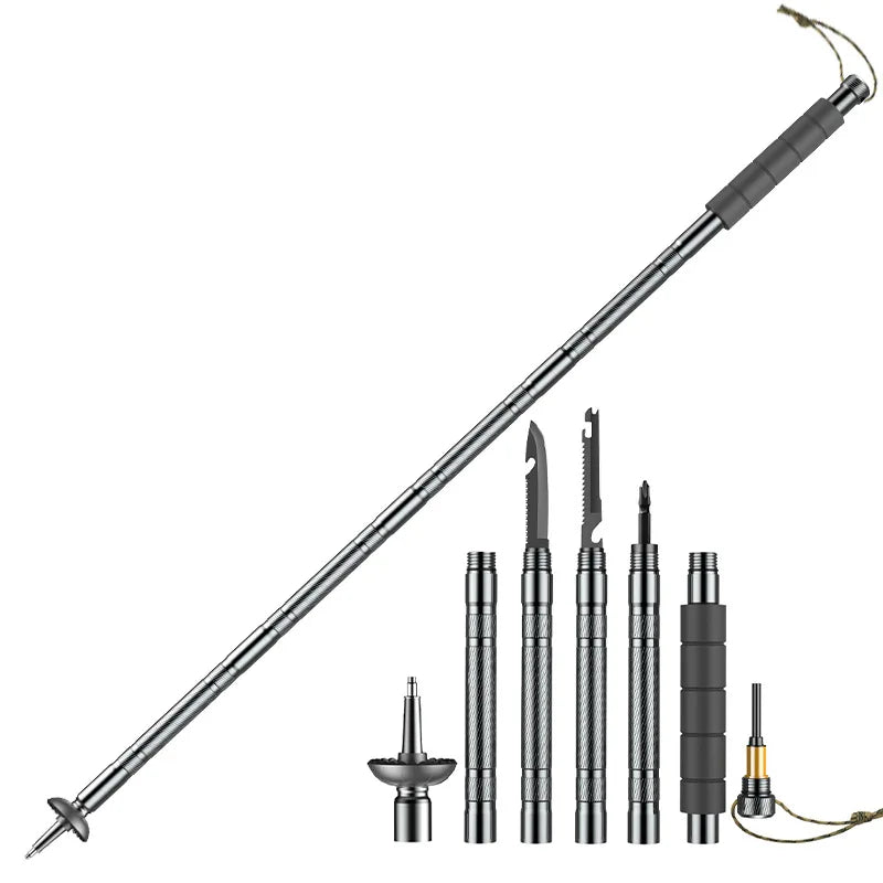Multifunction Trekking Poles Mountaineering Collapsible Outdoor Supplies Equipment
