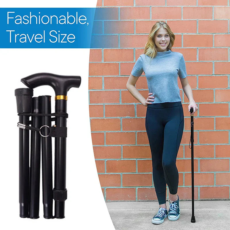 Multifunction Walking Stick Trekking Poles Telescopic Fold Crutches
