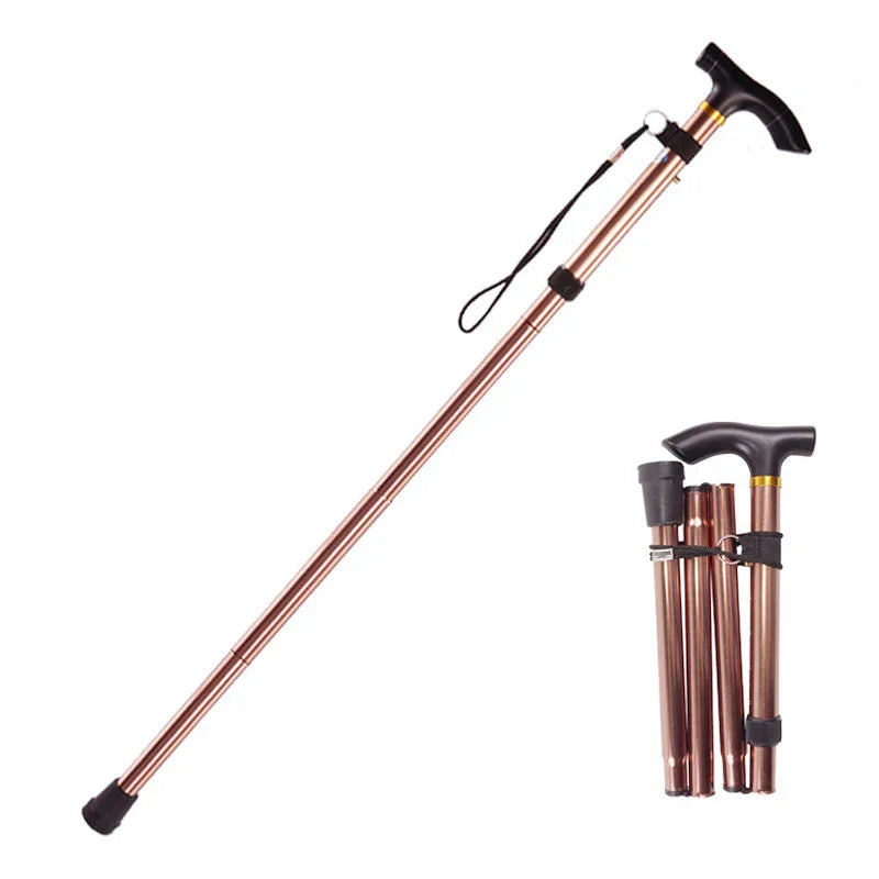 Multifunction Walking Stick Trekking Poles Telescopic Fold Crutches