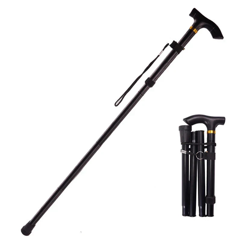Multifunction Walking Stick Trekking Poles Telescopic Fold Crutches