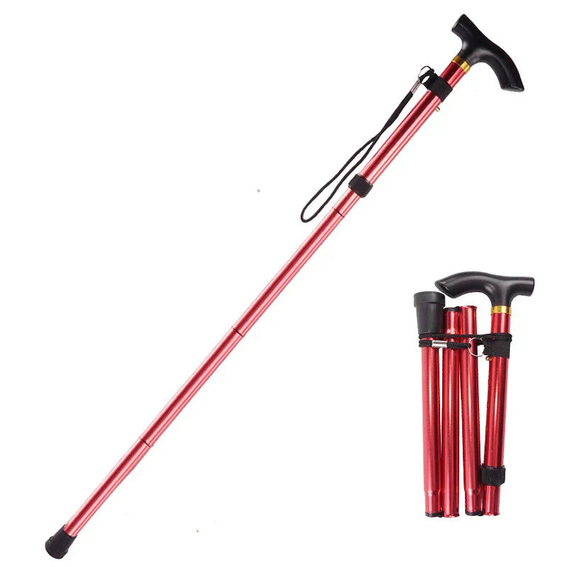Multifunction Walking Stick Trekking Poles Telescopic Fold Crutches