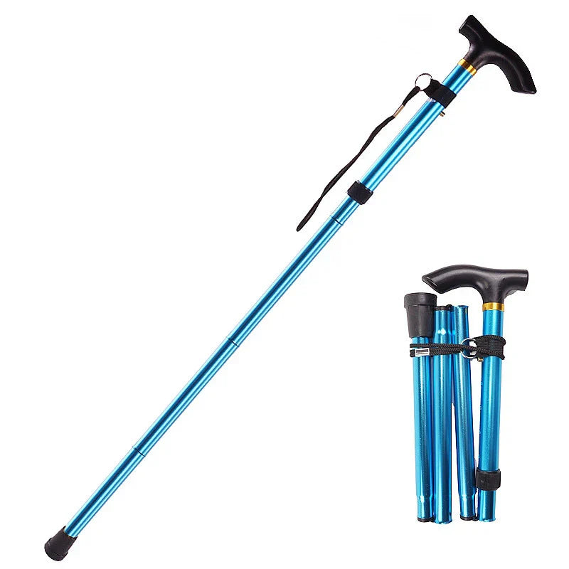 Multifunction Walking Stick Trekking Poles Telescopic Fold Crutches