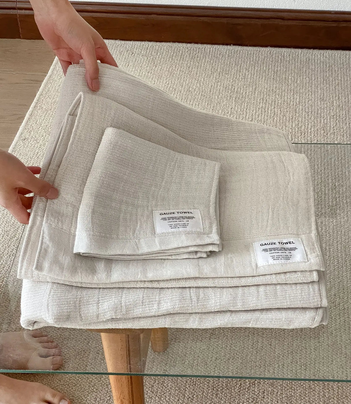 Muslin Square Towel Toiletries Item Stuff Newborn Hand