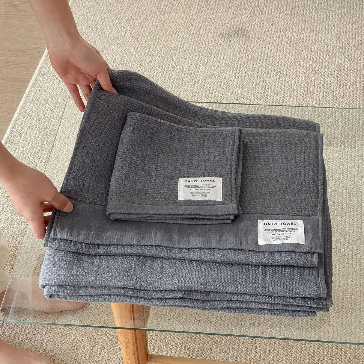 Muslin Square Towel Toiletries Item Stuff Newborn Hand