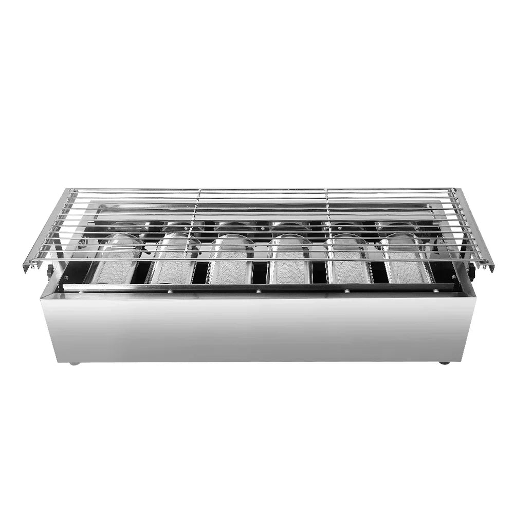NG/LPG BBQ Grill 6 Infrared Burners Smokeless Stainless