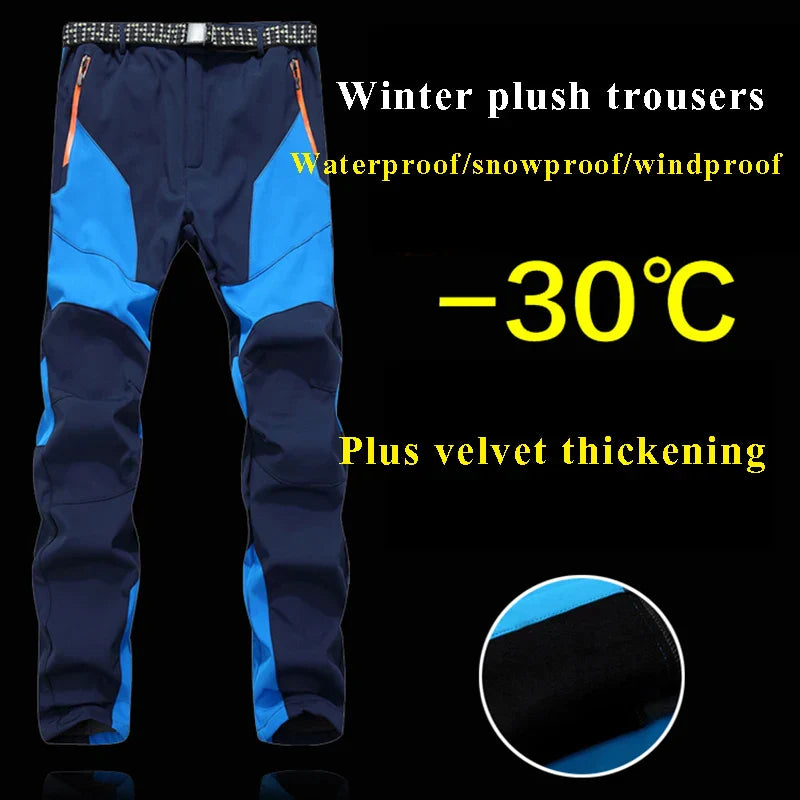 NUONEKO Men Winter Fleece Trekking Pants Outdoor Nature