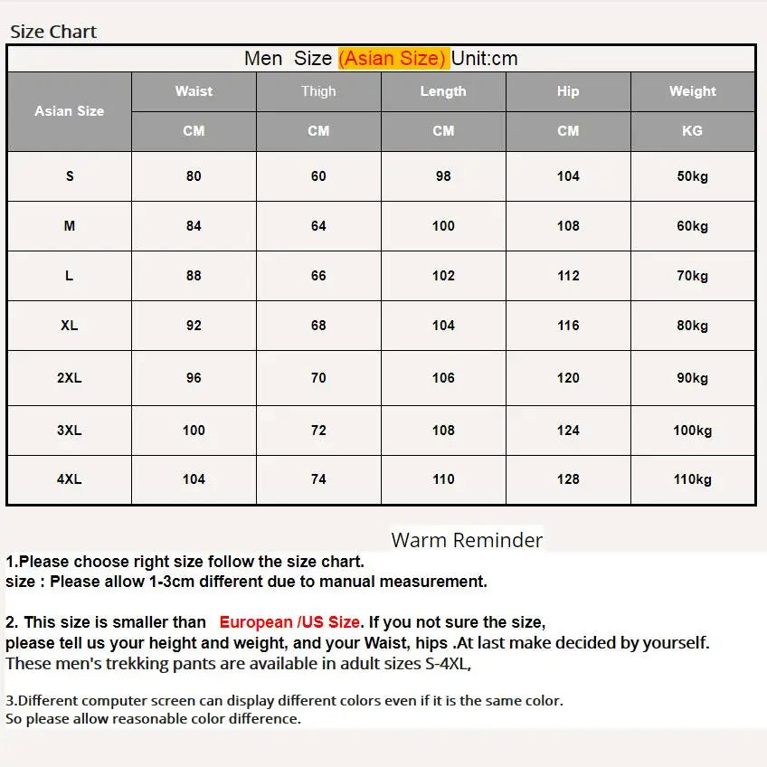 NUONEKO Summer Quick Dry Hiking Pants Mens Womens