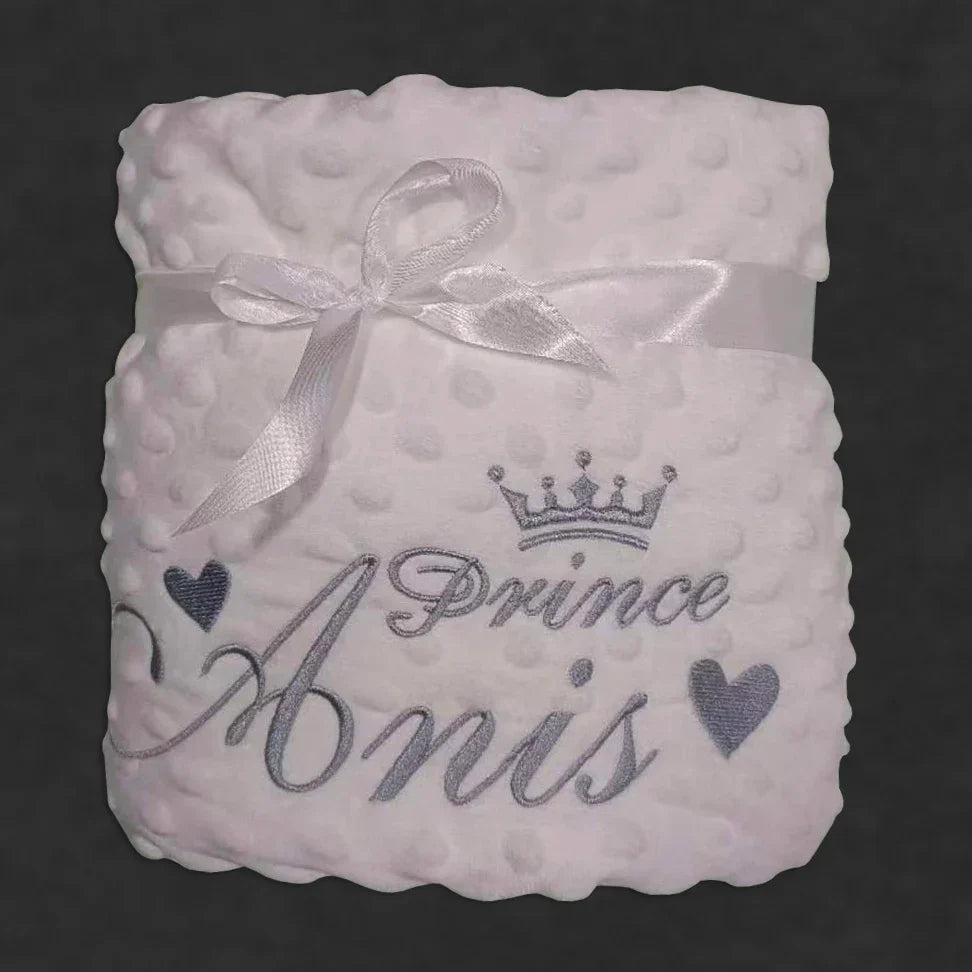 Name Personalised Bubbled Fleece Baby Blanket DIY Custom