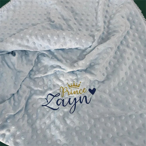 Name Personalised Bubbled Fleece Baby Blanket DIY Custom