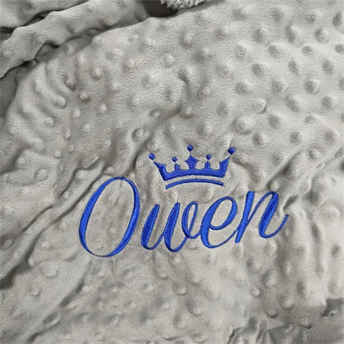 Name Personalised Bubbled Fleece Baby Blanket DIY Custom