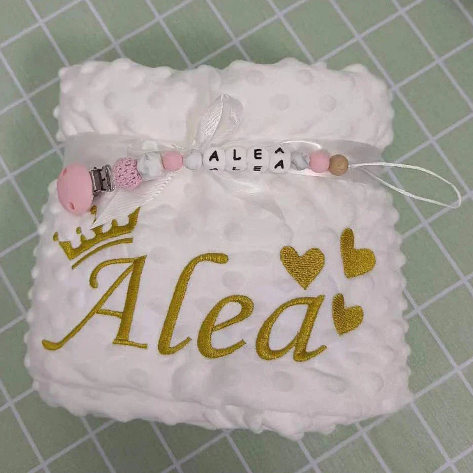 Name Personalised Bubbled Fleece Baby Blanket DIY Custom