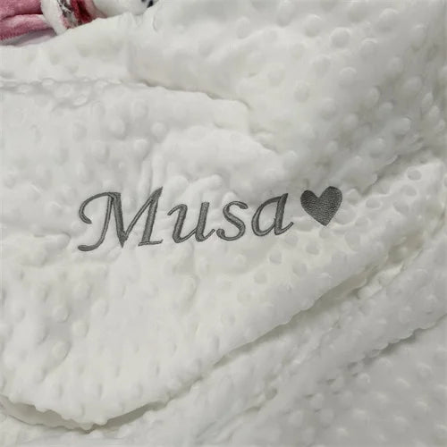 Name Personalised Bubbled Fleece Baby Blanket DIY Custom