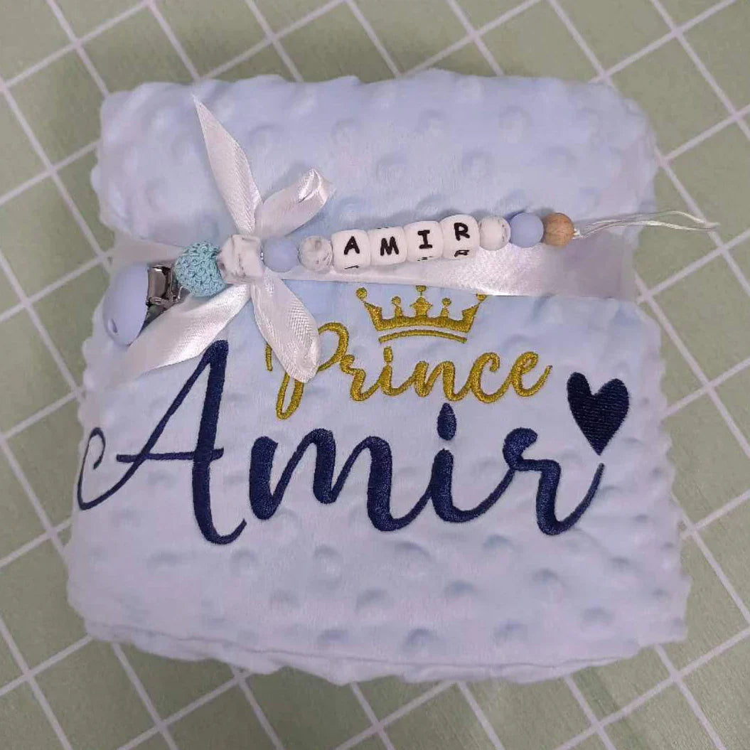 Name Personalised Bubbled Fleece Baby Blanket DIY Custom