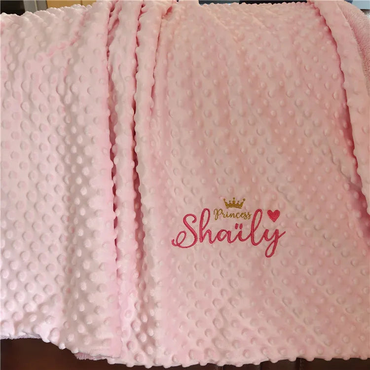 Name Personalised Newborn Baby Blanket Swaddling Baby Bedding