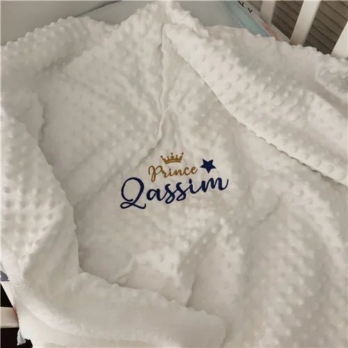 Name Personalised Newborn Baby Blanket Swaddling Baby Bedding