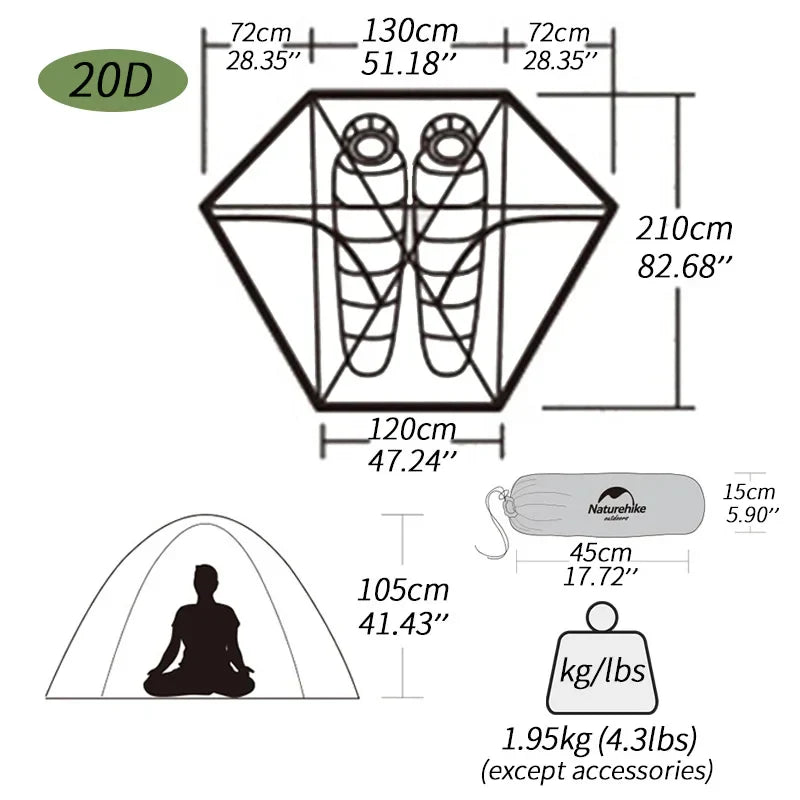 Naturehike Cloud Peak 2 People Tent Ultralight 2