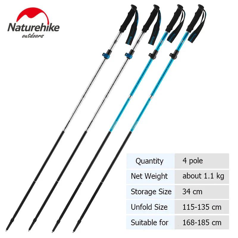 Naturehike Trekking Poles ST09 Collapsible Hiking Stick Five-section