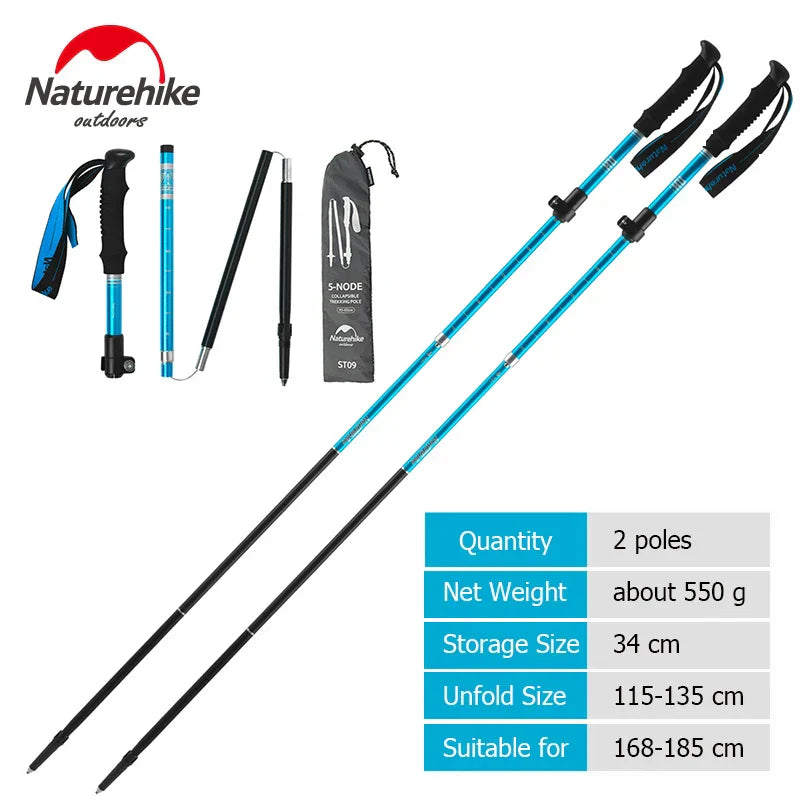 Naturehike Trekking Poles ST09 Collapsible Hiking Stick Five-section