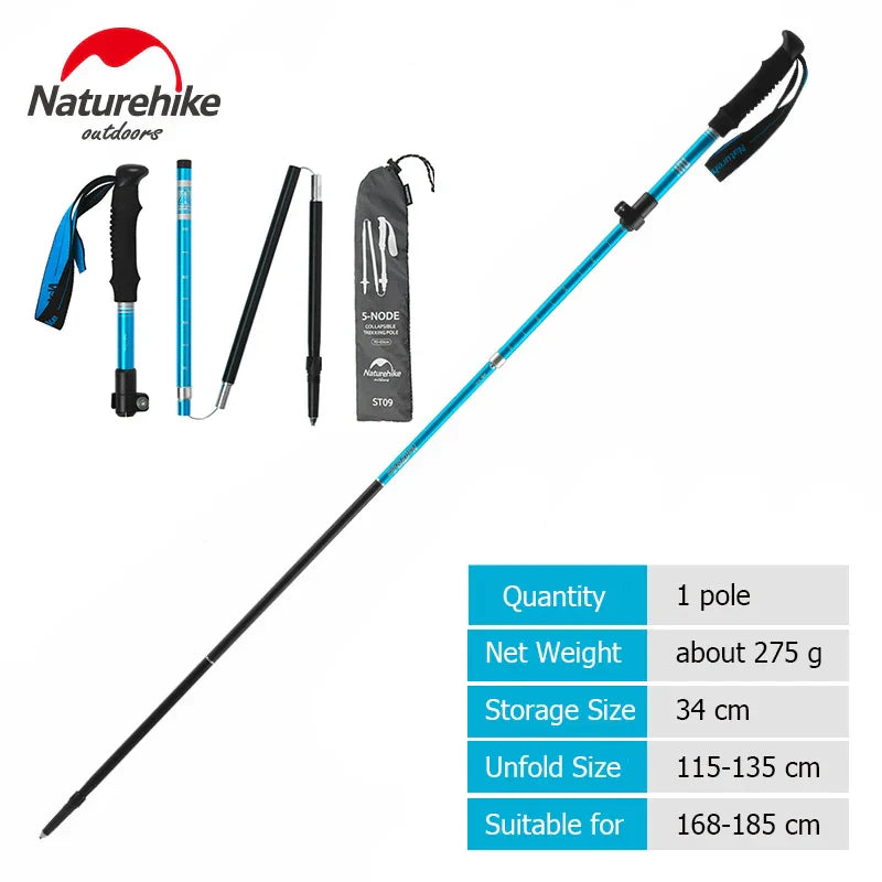 Naturehike Trekking Poles ST09 Collapsible Hiking Stick Five-section
