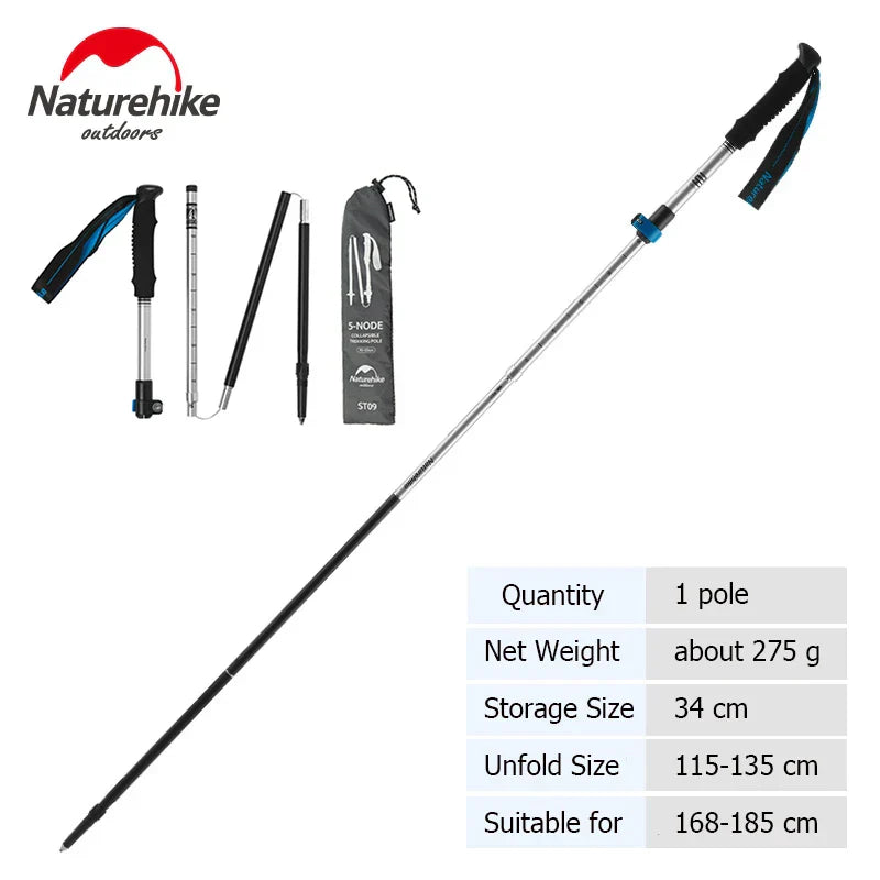 Naturehike Trekking Poles ST09 Collapsible Hiking Stick Five-section