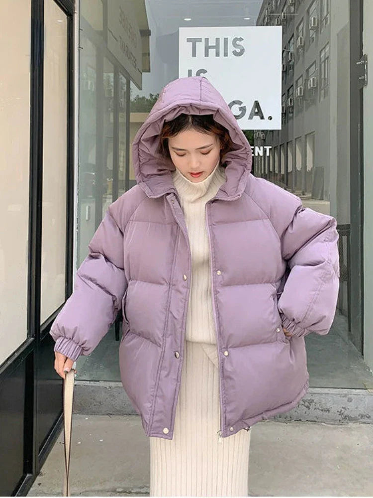 New 2020 Women Short Jacket Winter Thick Hooded