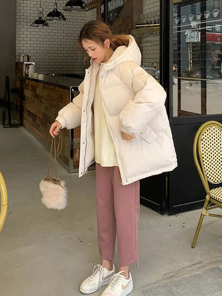 New 2020 Women Short Jacket Winter Thick Hooded