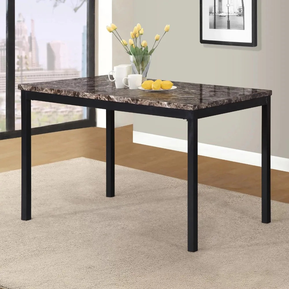 New 2023 Roundhill Furniture Noyes Metal Dining Table