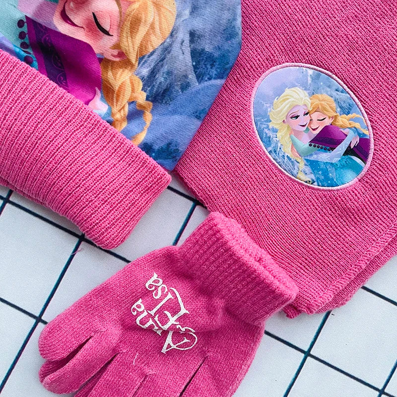 New Autumn Winter Cute Children Anna Elsa Pink