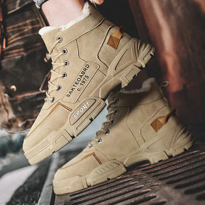 New Boots Men Winter Fashion Plush Shoes Snow