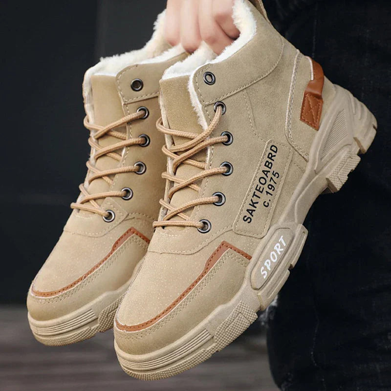 New Boots Men Winter Fashion Plush Shoes Snow