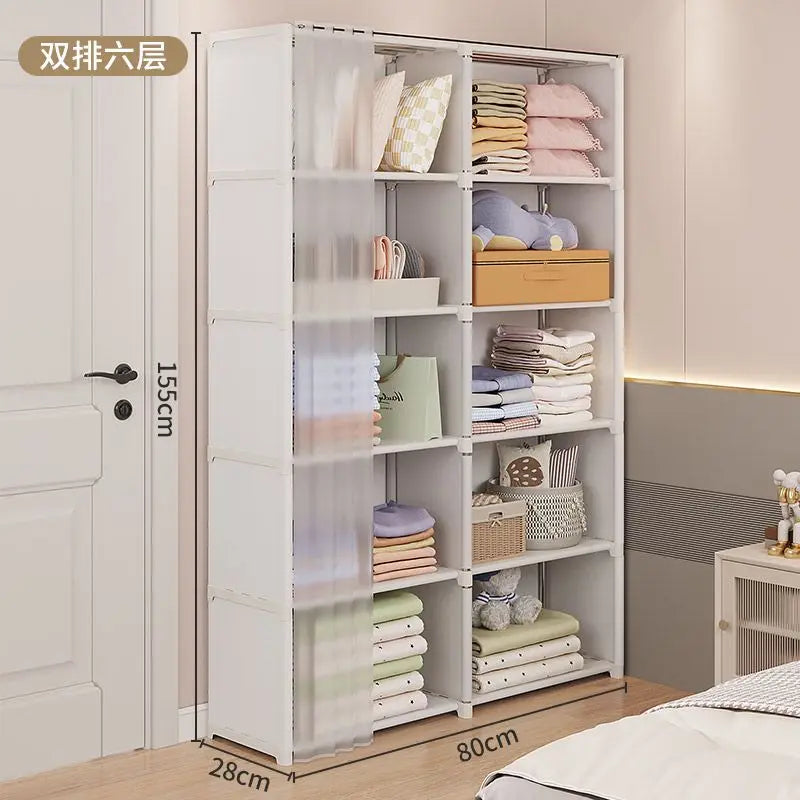New Foldable Multi-layer Wardrobe Household Dustproof Wardrobe Simple