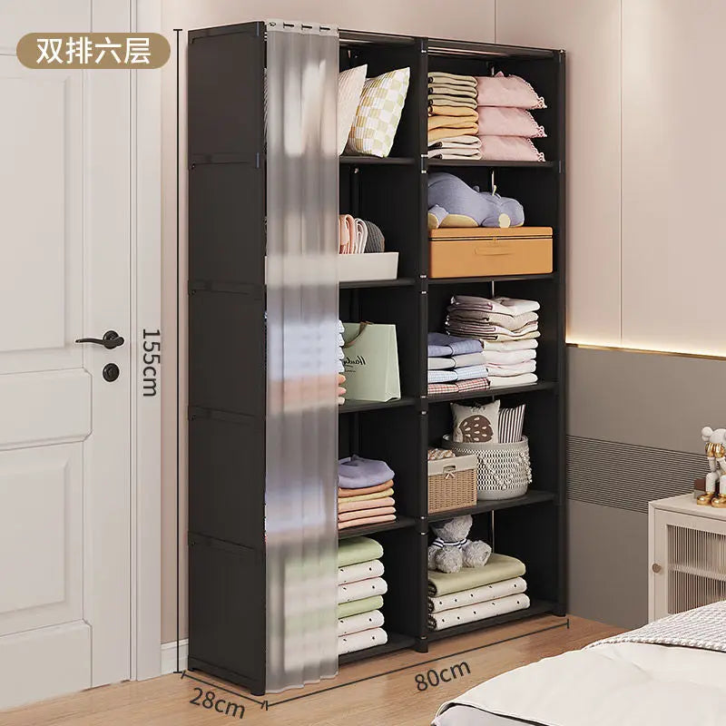 New Foldable Multi-layer Wardrobe Household Dustproof Wardrobe Simple