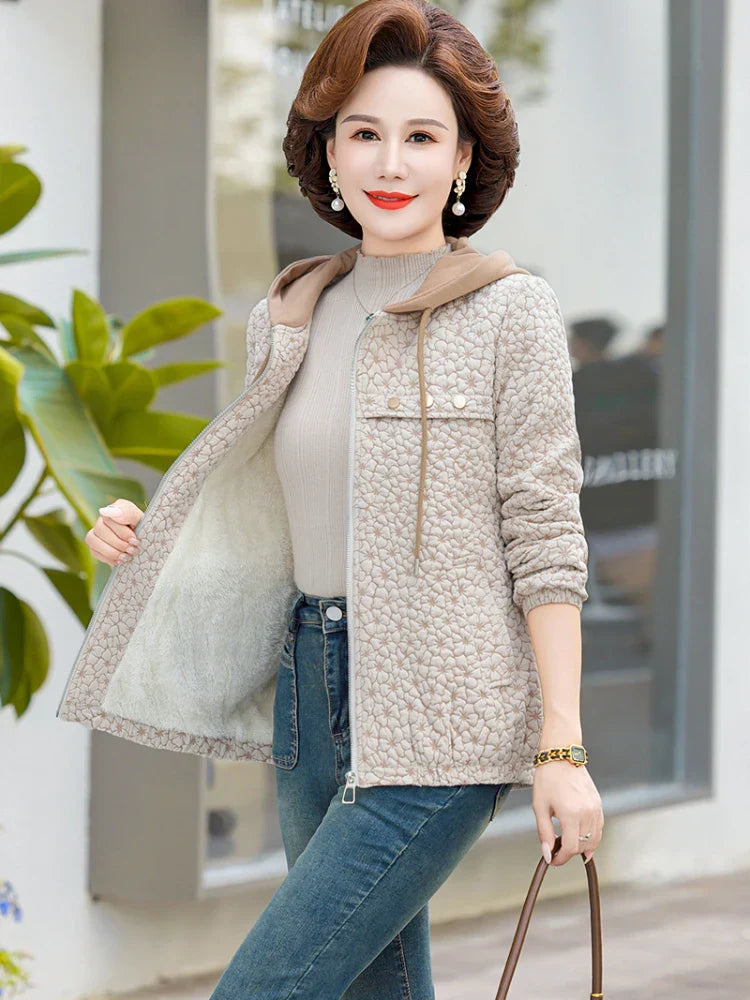 New Hooded Casual Coat Women's High End Mother's