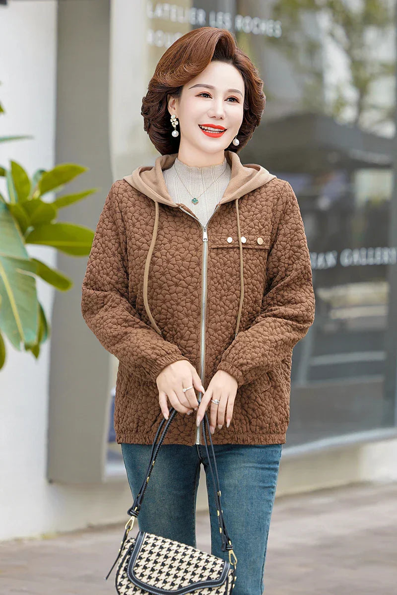 New Hooded Casual Coat Women's High End Mother's