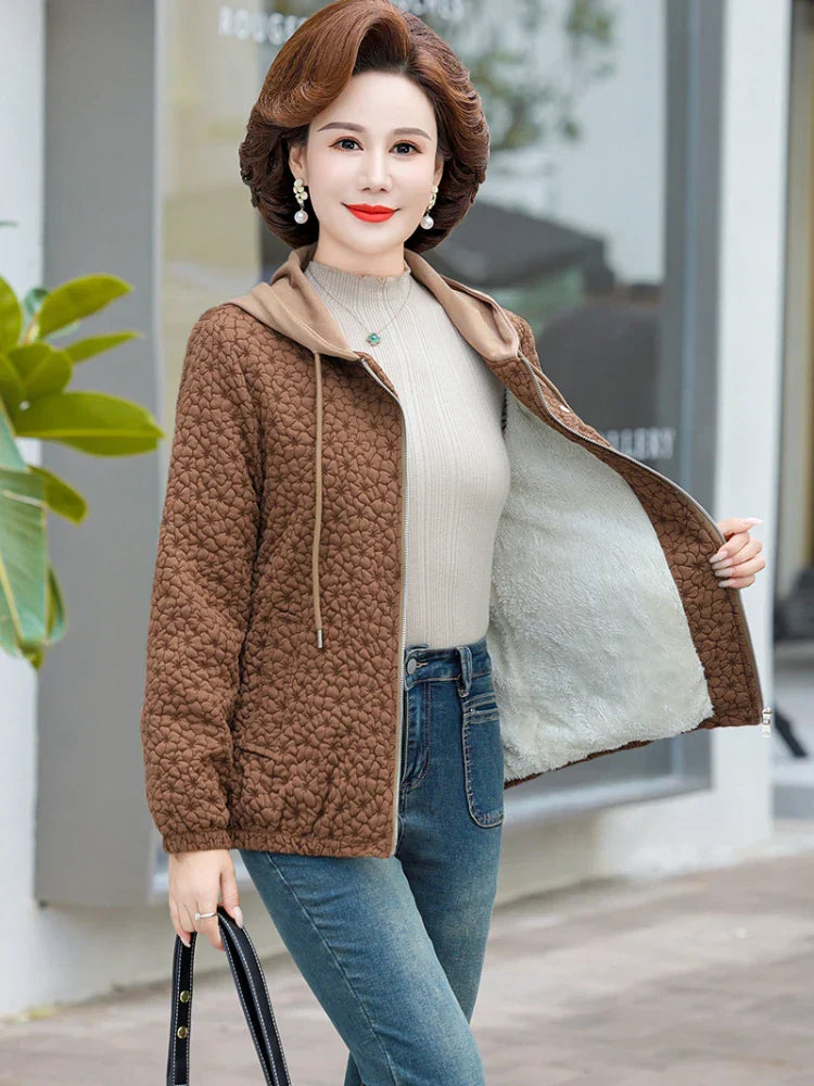 New Hooded Casual Coat Women's High End Mother's