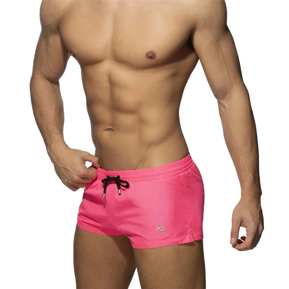 New Mens Swimming Trunks Classic Solid Color Three