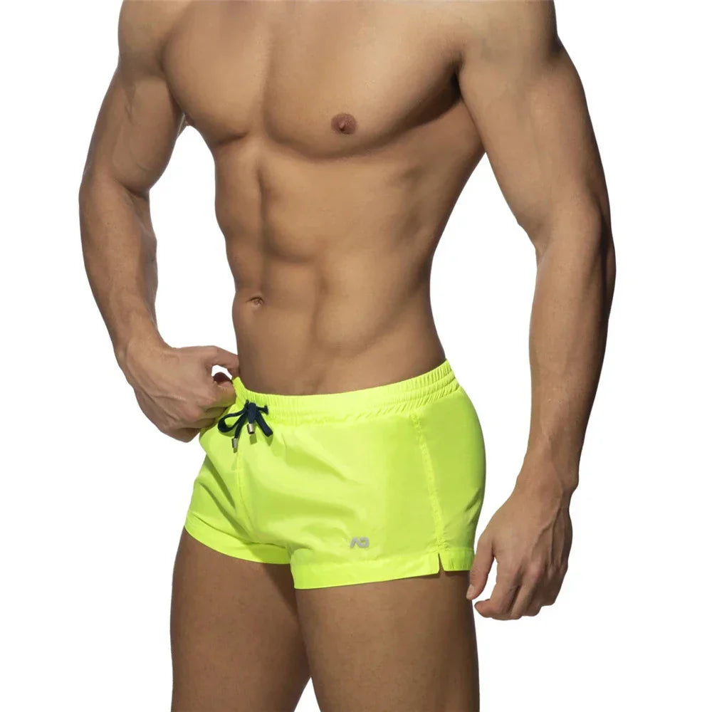 New Mens Swimming Trunks Classic Solid Color Three