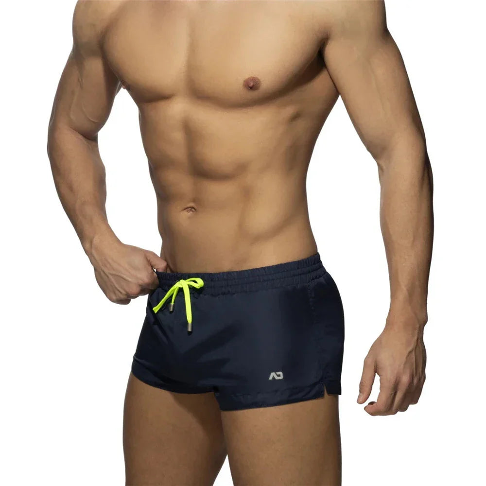 New Mens Swimming Trunks Classic Solid Color Three