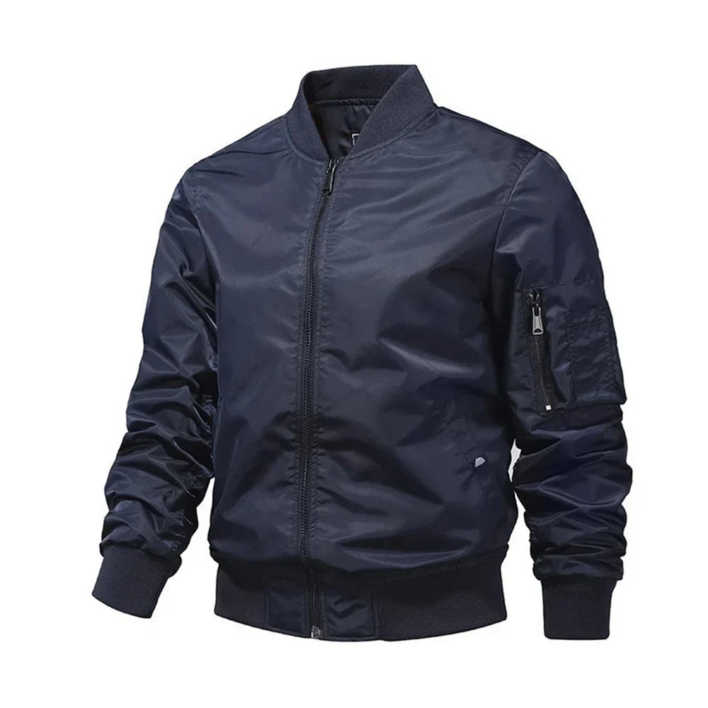 New Military Jackets Men Solid Color Bomber Jacket